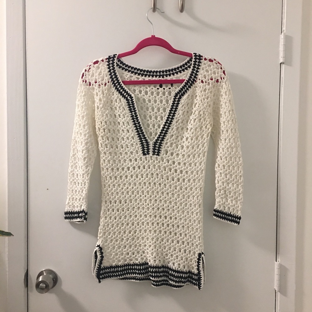 Crochet White Beach Cover-Up S/XS